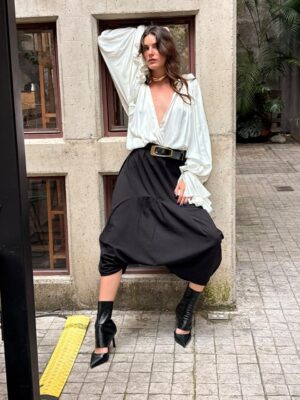 Blusa blanca bohemia olanes